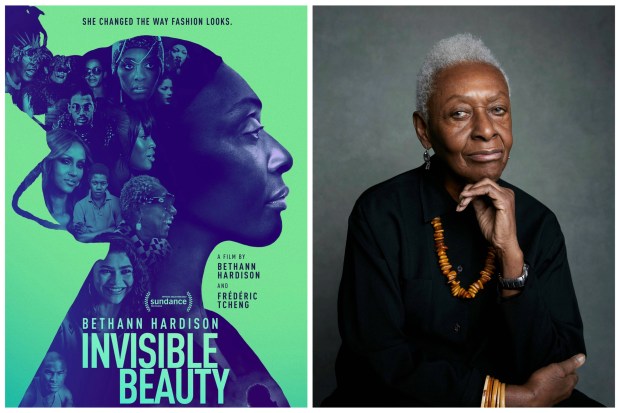 Poster for "Invisible Beauty," left, and Bethann Hardison. (Courtesy of Magnolia Pictures; Taylor Jewell/Invision/AP)