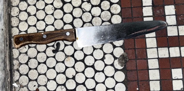 A knife recovered at the scene of a police involved shooting in the Bronx on Sunday, January 12, 2025. (NYPD)