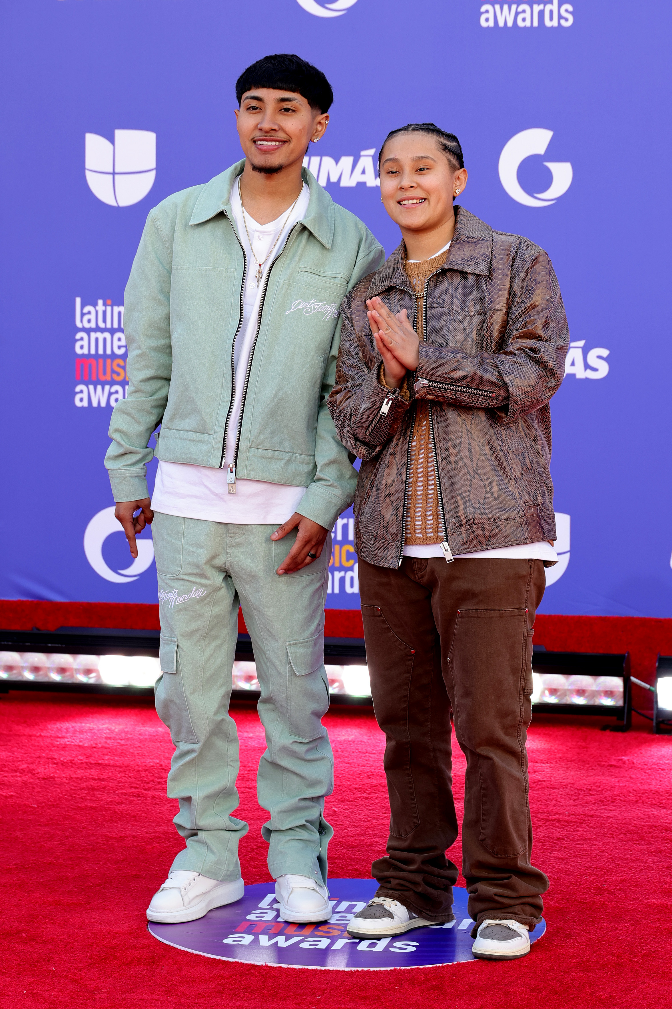 Jairo Martínez, left, and Yahritza Martínez attend the 2023 Latin American Music Awards at MGM Grand Garden Arena on April 20, 2023, in Las Vegas, Nev. Jairo Martínez, left, and Yahritza Martínez attend the 2023 Latin American Music Awards at MGM Grand Garden Arena on April 20, 2023, in Las Vegas, Nev.