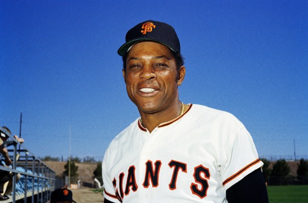 Giants' Willie Mays poses for a photo during baseball spring training in 1972. Mays, the electrifying "Say Hey Kid" whose singular combination of talent, drive and exuberance made him one of baseball's greatest and most beloved players, has died. He was 93. (AP Photo, File)