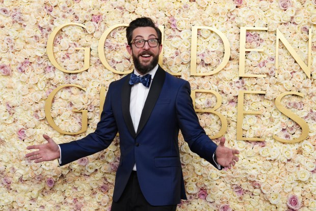 Adam Rose arrives at the 82nd Golden Globes on Sunday, Jan. 5, 2025, at the Beverly Hilton in Beverly Hills, Calif.