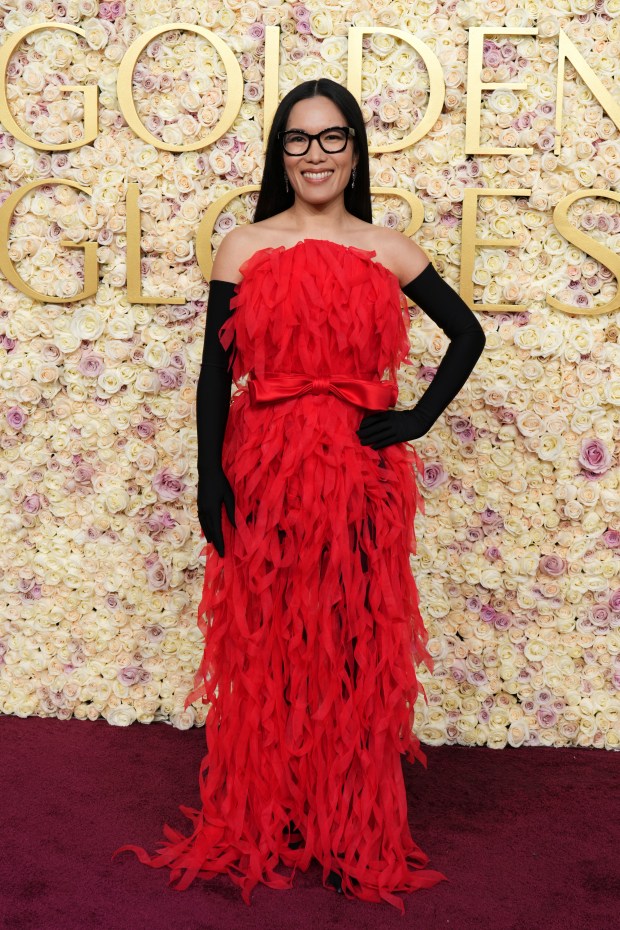 Ali Wong arrives at the 82nd Golden Globes on Sunday, Jan. 5, 2025, at the Beverly Hilton in Beverly Hills, Calif.