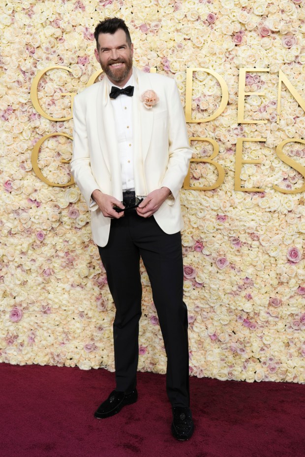 Timothy Simons arrives at the 82nd Golden Globes on Sunday, Jan. 5, 2025, at the Beverly Hilton in Beverly Hills, Calif.