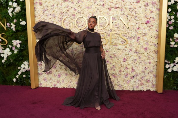 Ariana DeBose arrives at the 82nd Golden Globes on Sunday, Jan. 5, 2025, at the Beverly Hilton in Beverly Hills, Calif.