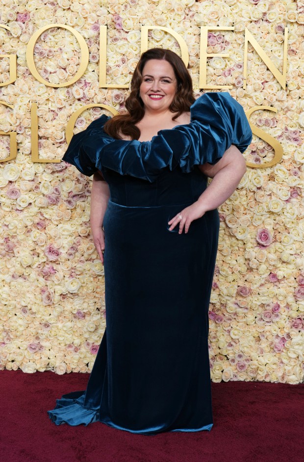 Jessica Gunning arrives at the 82nd Golden Globes on Sunday, Jan. 5, 2025, at the Beverly Hilton in Beverly Hills, Calif.