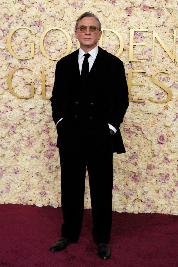 Daniel Craig arrives at the 82nd Golden Globes on Sunday, Jan. 5, 2025, at the Beverly Hilton in Beverly Hills, Calif.