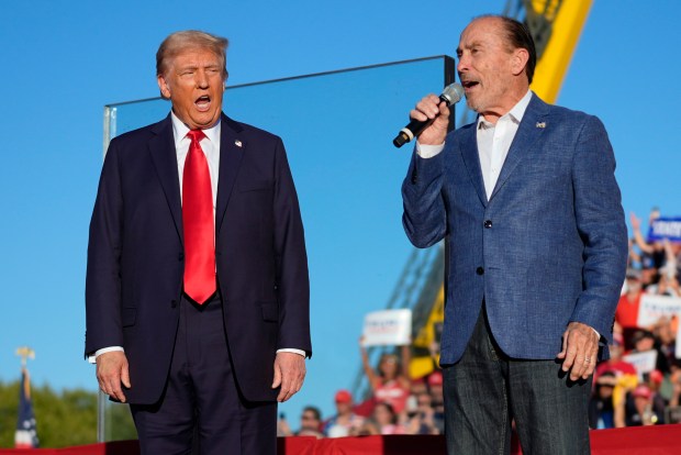 Lee Greenwood sings at a Donald Trump campaign rally in October. Greenwood is set to perform at Trump's Jan. 20 inauguration.