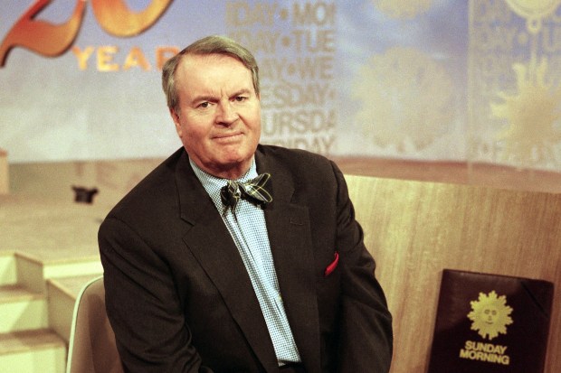 Charles Osgood, anchor of CBS's "Sunday Morning," poses for a portrait on the popular news magazine's set, March 28, 1999. In January, the program celebrated two decades on the air, and it observes Osgood's fifth anniversary as host throughout April. (AP Photo/Suzanne Plunkett)