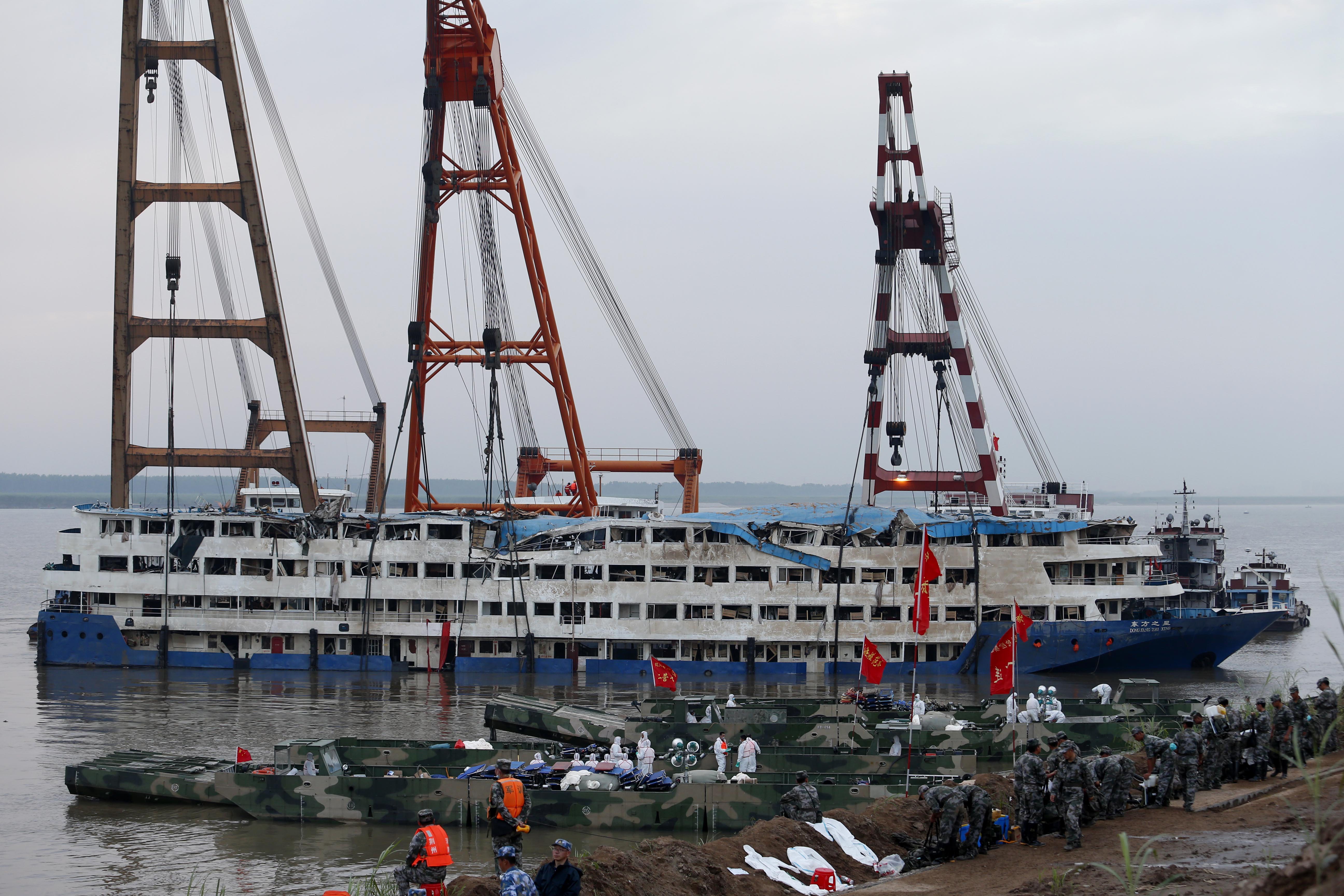 On June 1, 2015, the Eastern River cruise ship, carrying 454 people on board, capsized during a severe thunderstorm in the Yangtze River in Jianli, Hubei Province, China.