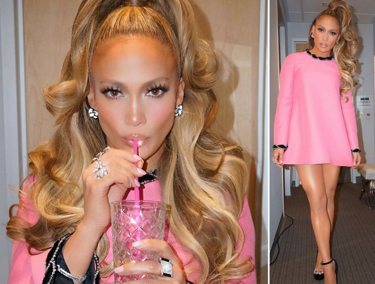 Jennifer Lopez was pretty in Barbie-pink as she shared behind-the-scenes pics from filming her new show 