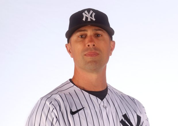 Assistant pitching coach Desi Druschel of the New York Yankees poses for a portrait during media day at George M. Steinbrenner Field on February 22, 2023 in Tampa, Florida. (Photo by Mike Ehrmann/Getty Images)