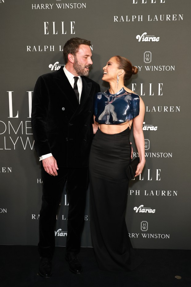 LOS ANGELES, CALIFORNIA - DECEMBER 05: (L-R) Ben Affleck and Jennifer Lopez attend ELLE's 2023 Women in Hollywood Celebration Presented by Ralph Lauren, Harry Winston and Viarae at Nya Studios on December 05, 2023 in Los Angeles, California. (Photo by Matt Winkelmeyer/Getty Images for ELLE )