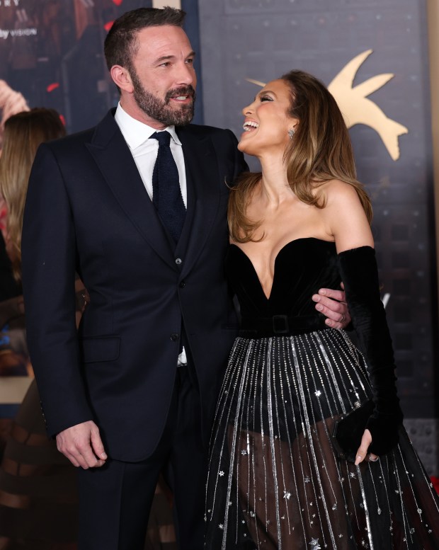 HOLLYWOOD, CALIFORNIA - FEBRUARY 13: (L-R) Ben Affleck and Jennifer Lopez attend the Los Angeles premiere of Amazon MGM Studios "This Is Me...Now: A Love Story" at Dolby Theatre on February 13, 2024 in Hollywood, California. (Photo by Monica Schipper/Getty Images)