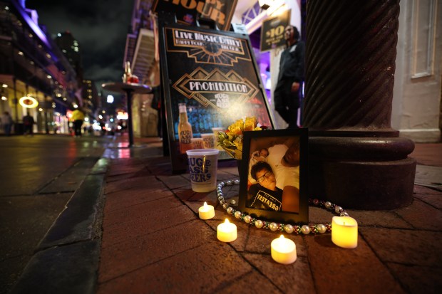 NEW ORLEANS, LOUISIANA - JANUARY 04: Scenes from a vigil held for people killed on Bourbon street are seen on January 04, 2025 in New Orleans, Louisiana. At least 14 people were killed on Bourbon Street when a person allegedly drove into a crowd in the early morning hours of New Year's Day Dozens more were injured after a suspect in a rented pickup truck allegedly drove around barricades and through a crowd of New Year's revelers on Bourbon Street. The suspect then got out of the car, opened fire on police officers, and was subsequently killed by law enforcement. (Photo by Chris Graythen/Getty Images)