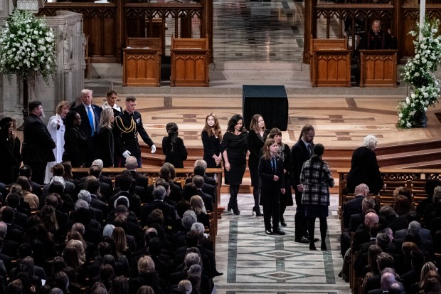 WASHINGTON, DC - JANUARY 09: Family of former President Jimmy Carter arrives at his state funeral at Washington National Cathedral on January 9, 2025 in Washington, DC. President Joe Biden declared today a national day of mourning for Carter, the 39th President of the United States, who died at the age of 100 on December 29, 2024 at his home in Plains, Georgia. Following the state funeral, Carter's remains will be returned to Plains, Georgia where he will be interred after a private family service. (Photo by Haiyun Jiang-Pool/Getty Images)