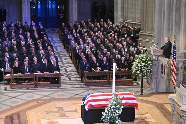 Ted Mondale, son of the late former US Vice President Walter Mondale, speaks at the State Funeral Service for former US President Jimmy Carter at the Washington National Cathedral in Washington, DC, on January 9, 2025. (Photo by ROBERTO SCHMIDT / AFP) (Photo by ROBERTO SCHMIDT/AFP via Getty Images)