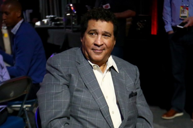 HOUSTON, TEXAS - APRIL 01: Sportscaster Greg Gumbel is interviewed prior to the 2016 NCAA Men's Final Four at NRG Stadium on April 1, 2016 in Houston, Texas. (Photo by Ronald Martinez/Getty Images)