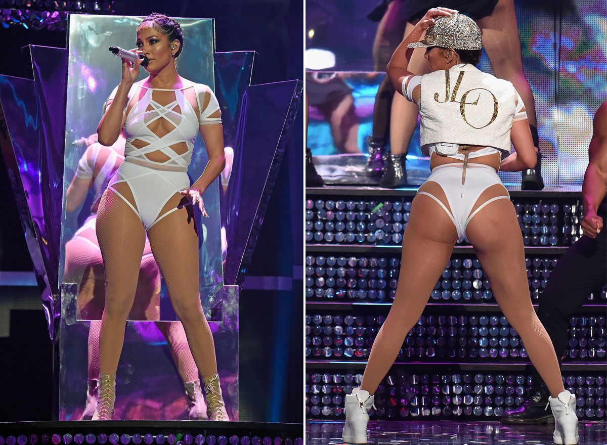 Leave it up to JLo to put on quite the show! Lopez took the stage during the iHeart Radio Music Festival in a super sexy cutout bodysuit that showed off her signature curves on Sept. 19, 2015.