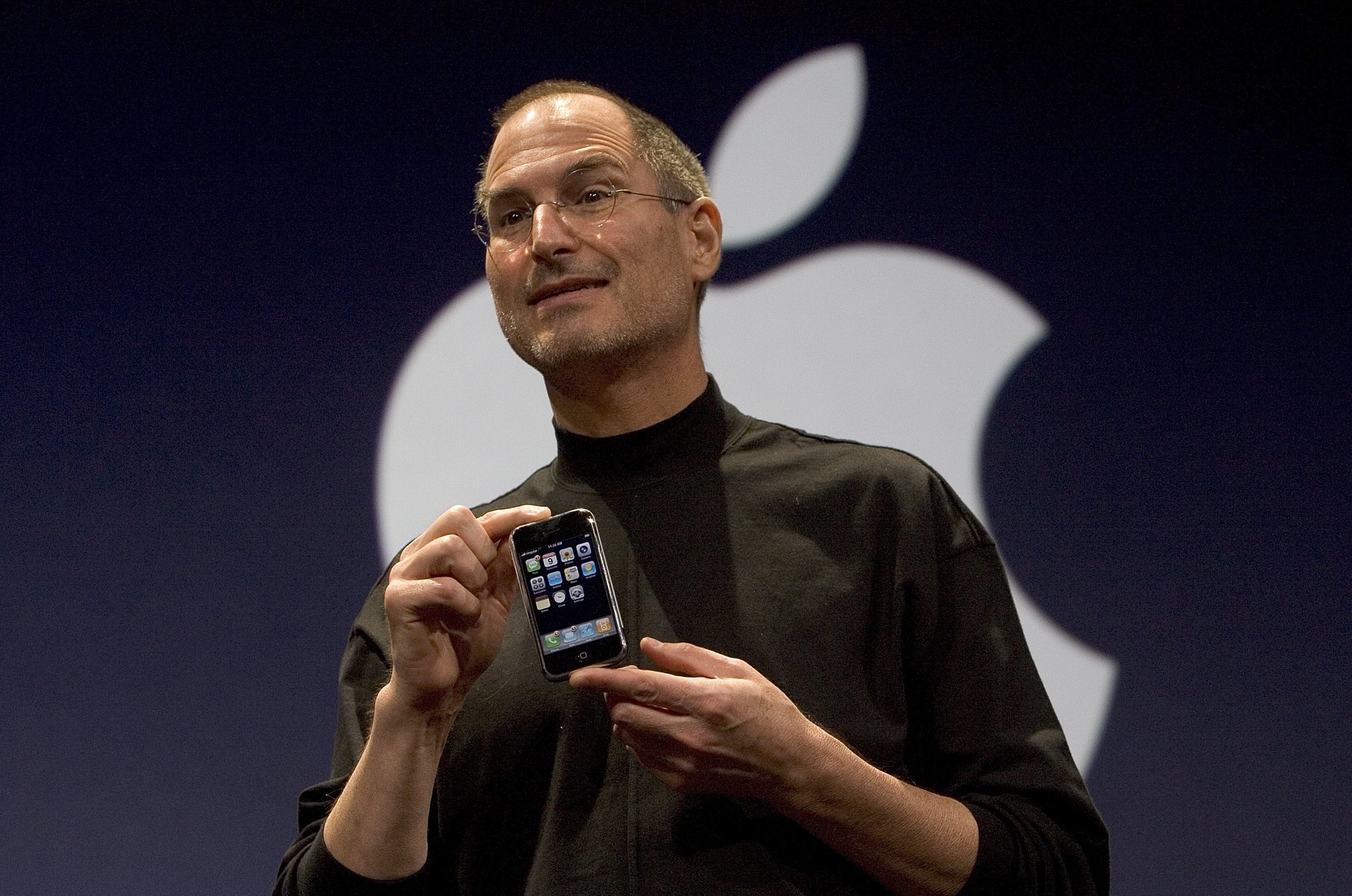 In 2007, Steve Jobs made history when he unveiled the first generation of the iPhone. The tiny 3.5 inch screen was the first of its kind to feature a touchscreen display that combined an iPod with a mobile web browser with a telephone. The 2 MP camera was only available on the rear of the camera (no selfies yet!) and was only available for AT&T.