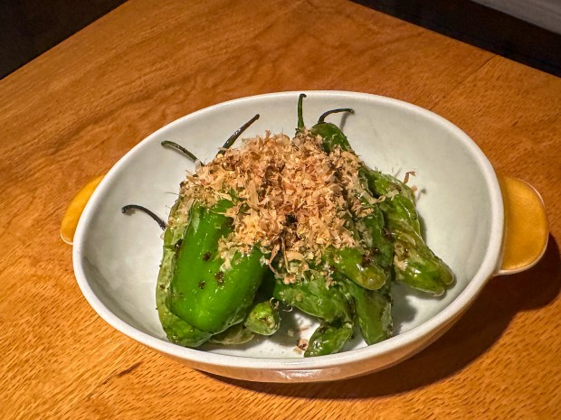 Shishito peppers at Saito. (Kaitlyn Rosati for New York Daily News)