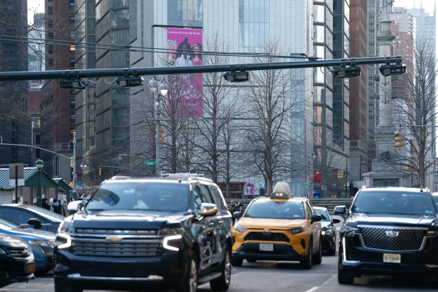 Congestion Pricing Cameras are pictured on Central Park West and Columbus Circle Tuesday, Dec. 31, 2024 in Manhattan, New York. (Barry Williams/ New York Daily News)