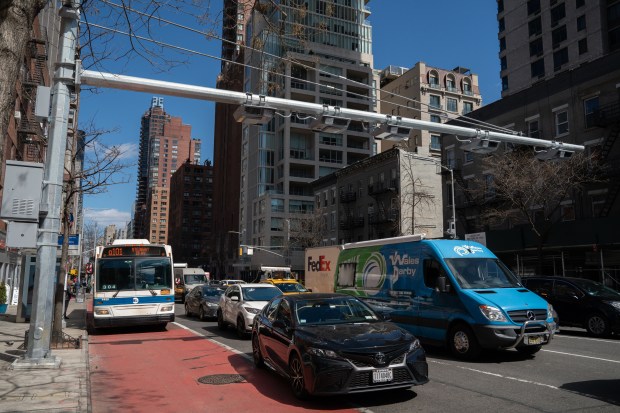 Congestion cameras are pictured on Second Ave. and E.60th St.