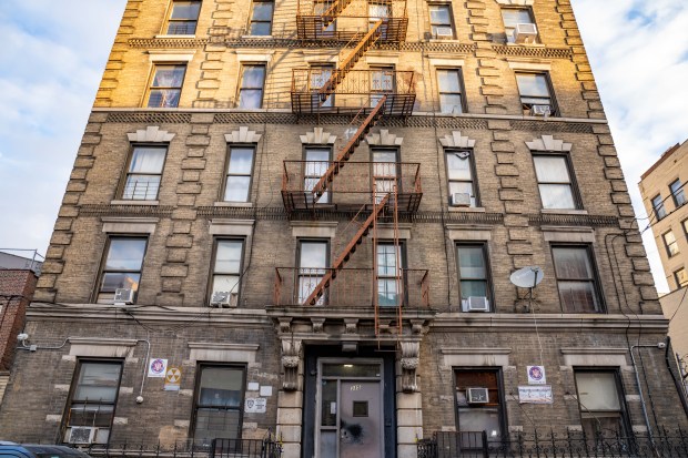 A man armed with a knife was rushed to Lincoln Hospital after he was shot by NYPD officers in a building on E. 148th St. in the Bronx on Sunday, Jan. 12, 2025. (Theodore Parisienne / New York Daily News)