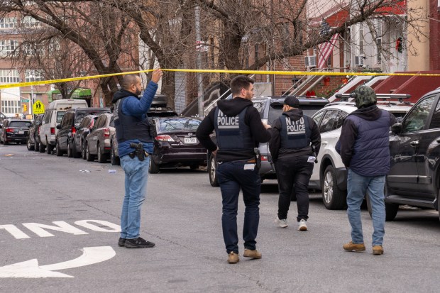 A 17yr old boy was rushed to Methodist Hospital after he was shot in the abdomen in front of the Dr. Susan S. McKinney Secondary School of The Arts at 101 Park Avenue in Brooklyn on Thursday Jan. 2, 2025. 1144. (Theodore Parisienne / New York Daily News)