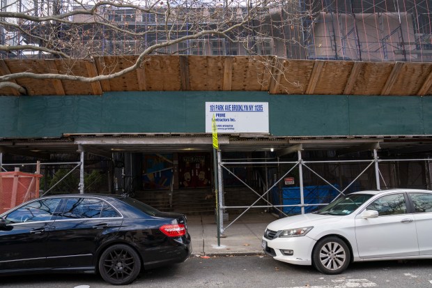 A 17yr old boy was rushed to Methodist Hospital after he was shot in the abdomen in front of the Dr. Susan S. McKinney Secondary School of The Arts at 101 Park Avenue in Brooklyn on Thursday Jan. 2, 2025. 1144. (Theodore Parisienne / New York Daily News)