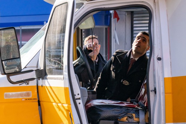 Police investigate after a 25-year-old man driving a dollar van on Utica Avenue near Linden Boulevard in Brooklyn was fatally shot on Sunday afternoon.