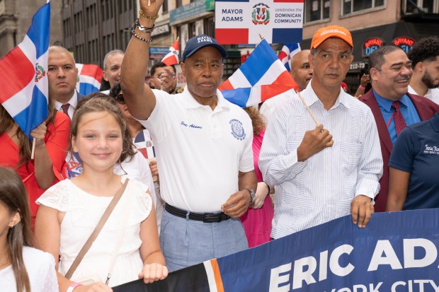 (Mayor Eric Adams) The Dominican Day Parade on 6th Avenue in Manhattan on Sunday August 11, 2024. 1232. (Theodore Parisienne for New York Daily News)