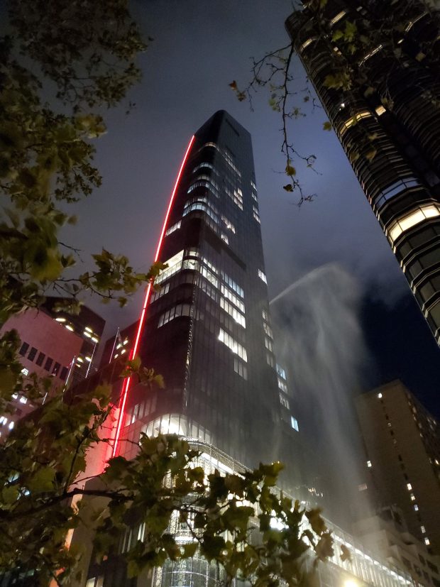 Fire systems are tested at the Turkish House in Manhattan, New York, on Sept. 2, 2021, before the building was scheduled to open. (Lincoln Anderson)